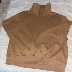 A&F mockneck tan sweater